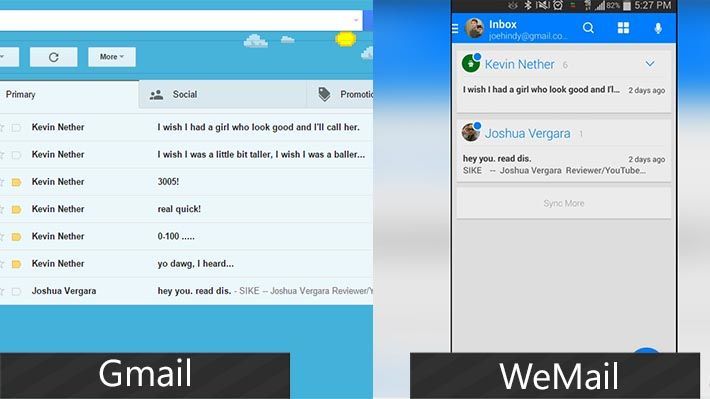 WeMail comparison vs Gmail
