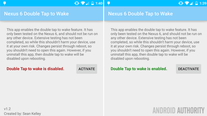 Nexus 6 Double Tap to Wake app