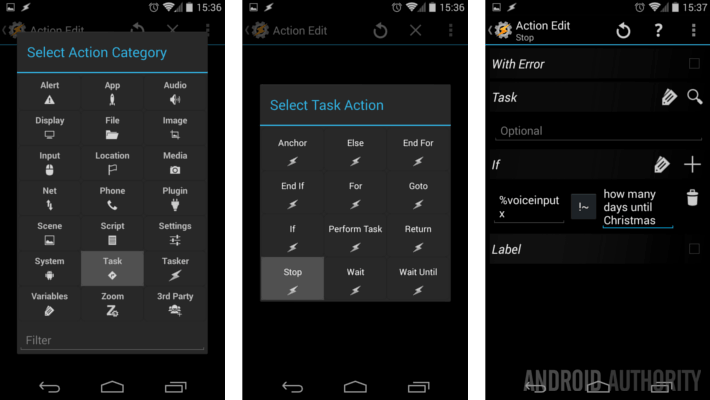 Tasker Task variable match Stop