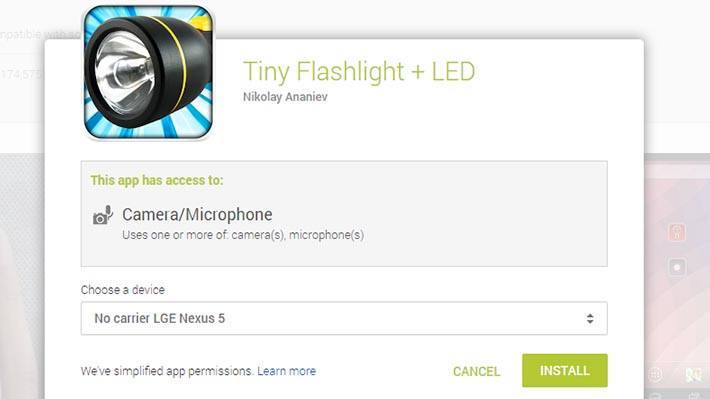 Flashlight apps permissions
