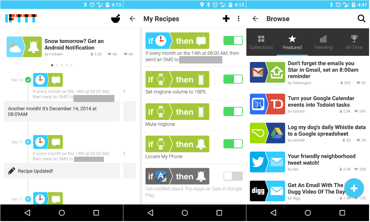 IFTTT android apps