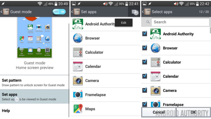 LG Guest Mode Set apps