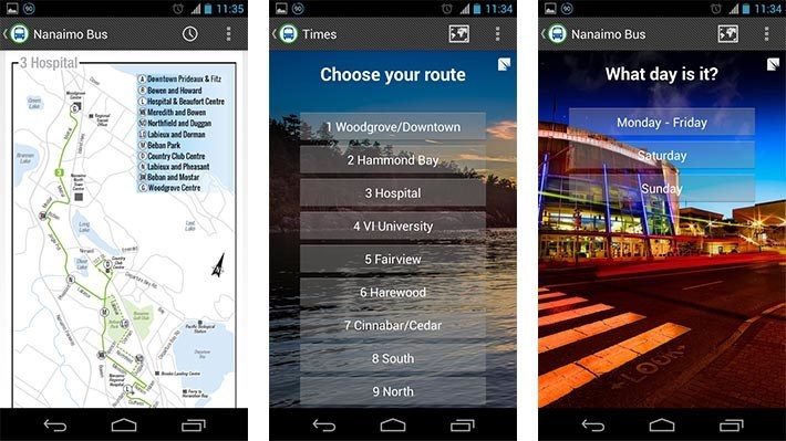 Nanaimo Bus screenshot for developer interview
