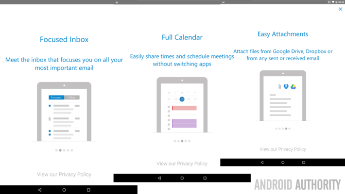 Microsoft Outlook Preview for Android features