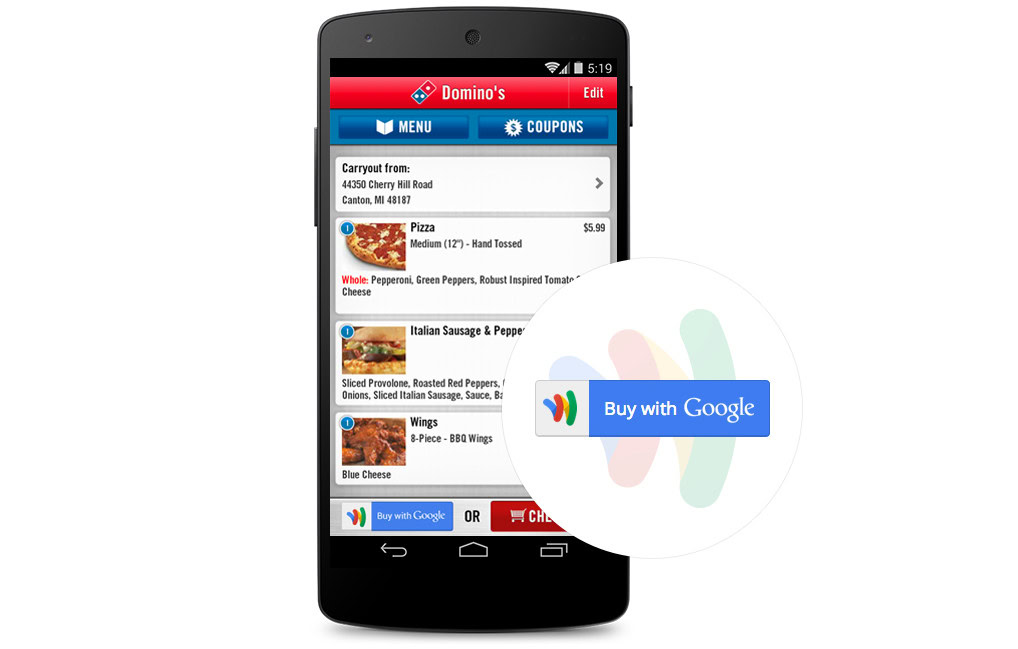 Pay online with Google Wallet