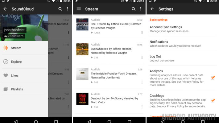 SoundCloud App Update Material Design Android apps