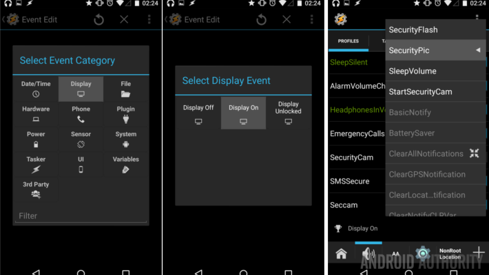 Android customization - Device security, intrusion detection Tasker - Android