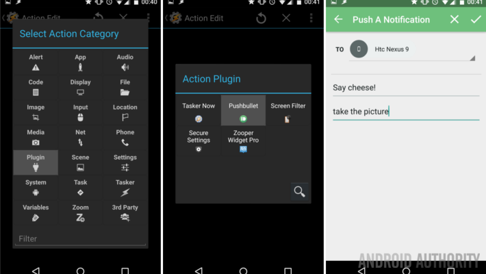 Tasker Task Pushbullet camera command