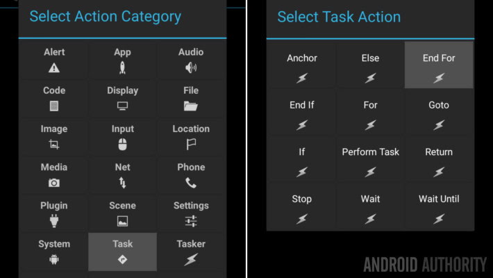 Tasker time lapse For loop end For