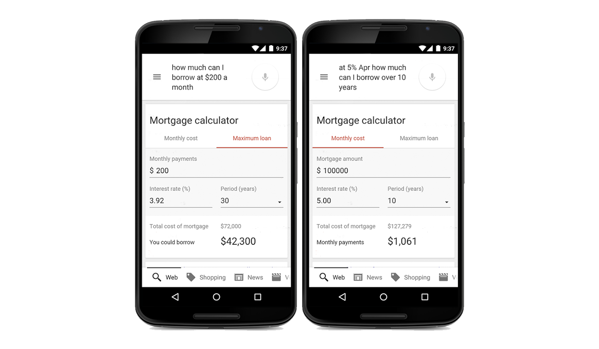 google search mortgage calculator