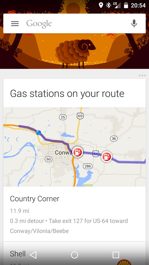 google now gas stations
