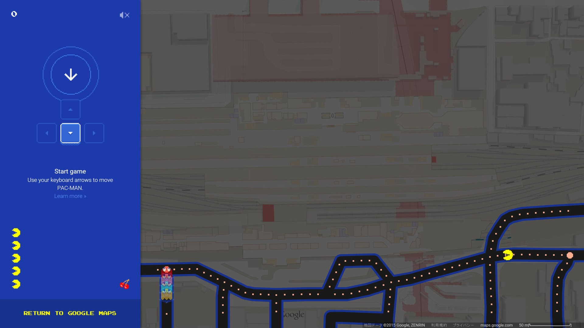 The Original Maze Runner: Pac-Man appears on Google Maps