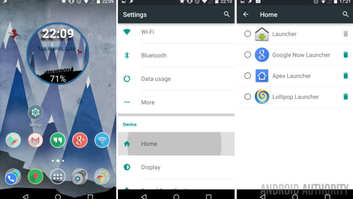 Android Launcher Home settings