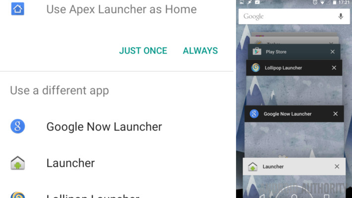 Android Launcher Recents Chooser