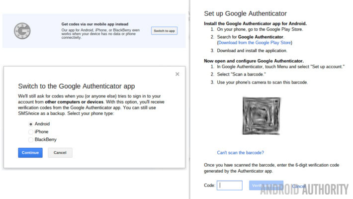 Google Account Two Factor Setup Authenticator