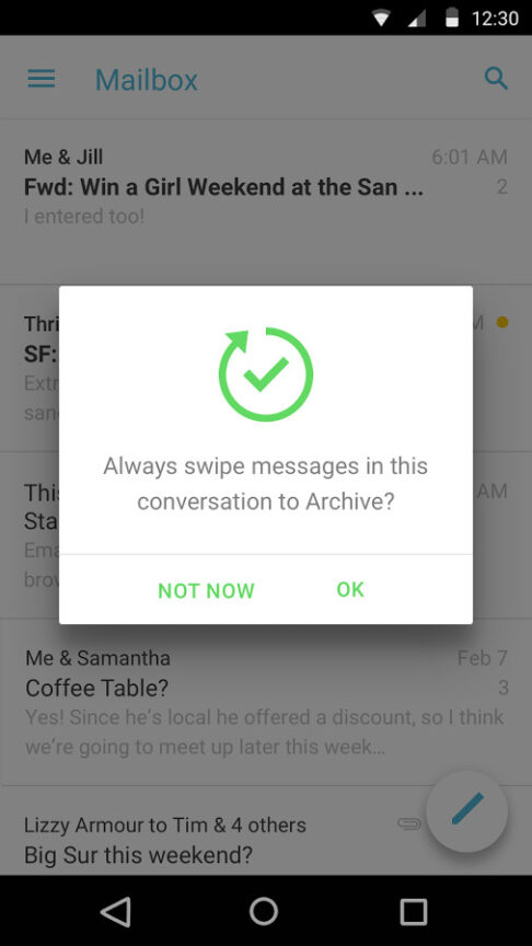 Mailbox for Android version 2.0.1 update brings a Material Design refresh