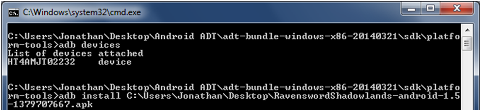 adb install command