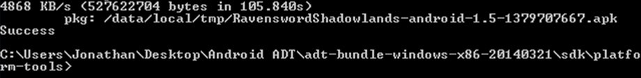 adb install success