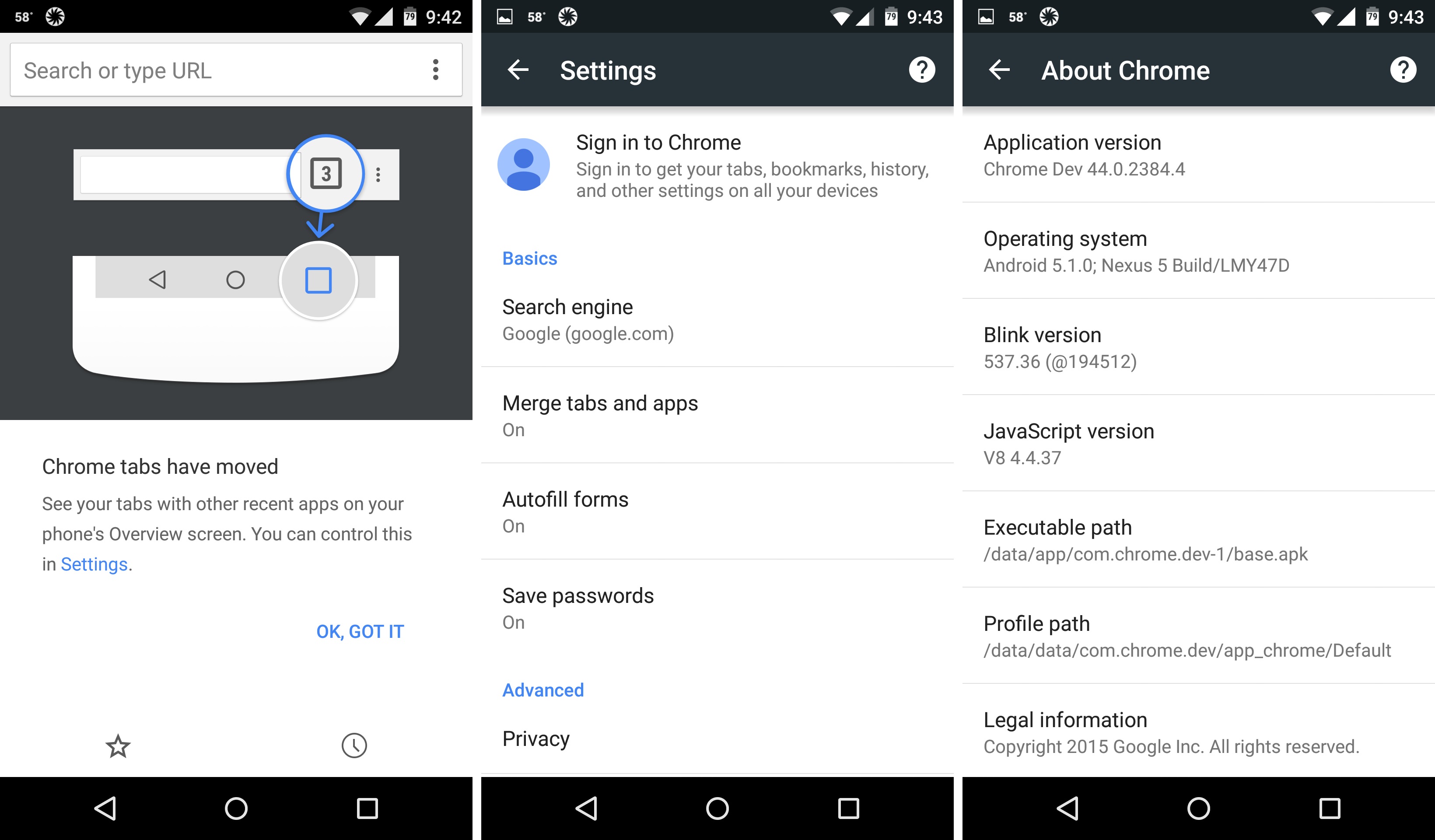 Chrome Dev Channel new Android apps