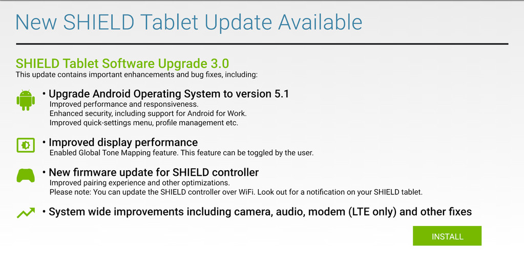 NVIDIA SHIELD Tablet Update 3 Android 5_1 Lollipop