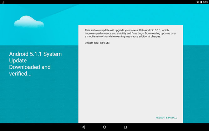 Nexus 10 Android 5.1.1 OTA