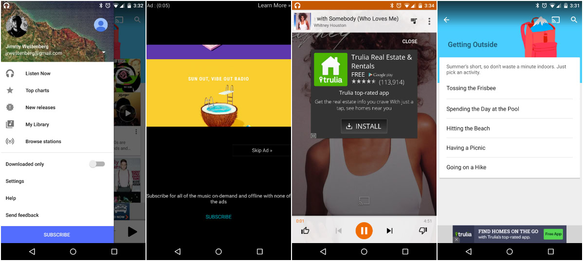 Google Play Music streaming update AA