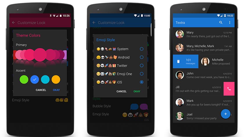 textra - best material design apps for android