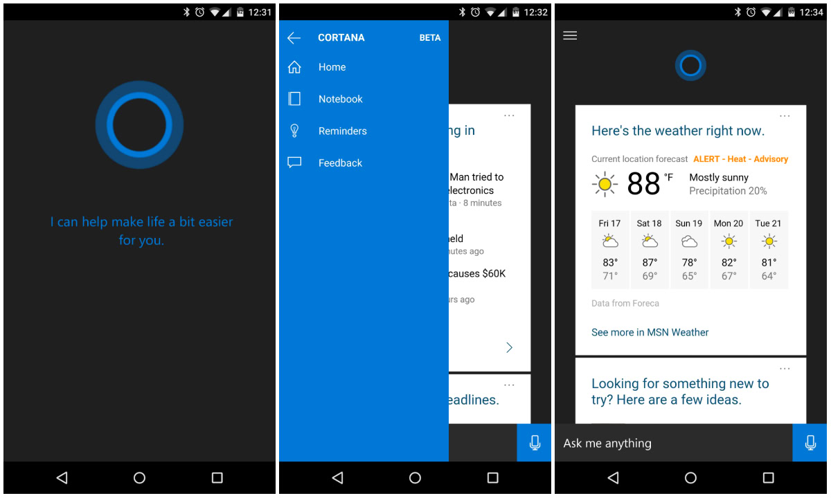 Приложение cortana. Microsoft Cortana Android. Cortana Notebook. Microsoft Cortana for Android 3.3.3.2876 APK.