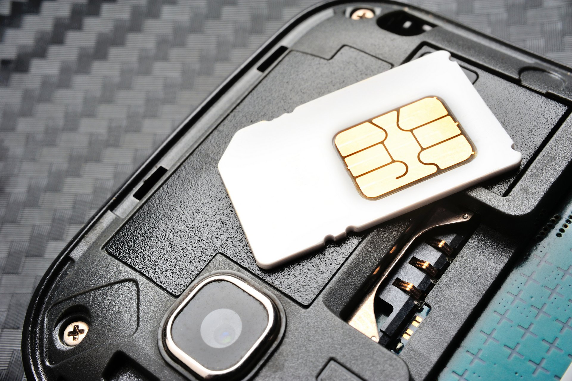 A SIM card.