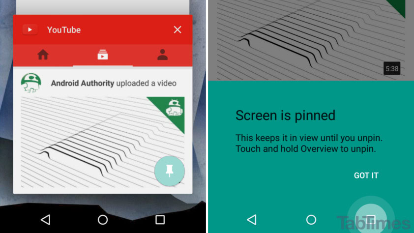 Android Lollipop start screen pinning