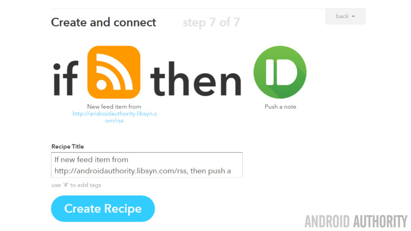 IF Pushbullet AA Podcast recipe