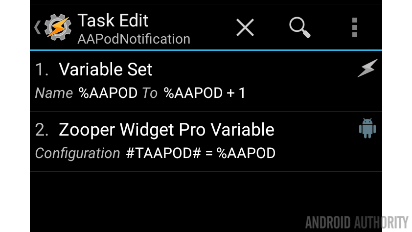 Tasker AAPodcast notification Task