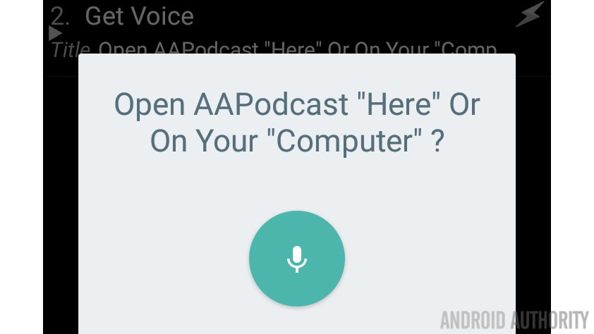 Tasker AAPodcast voice input