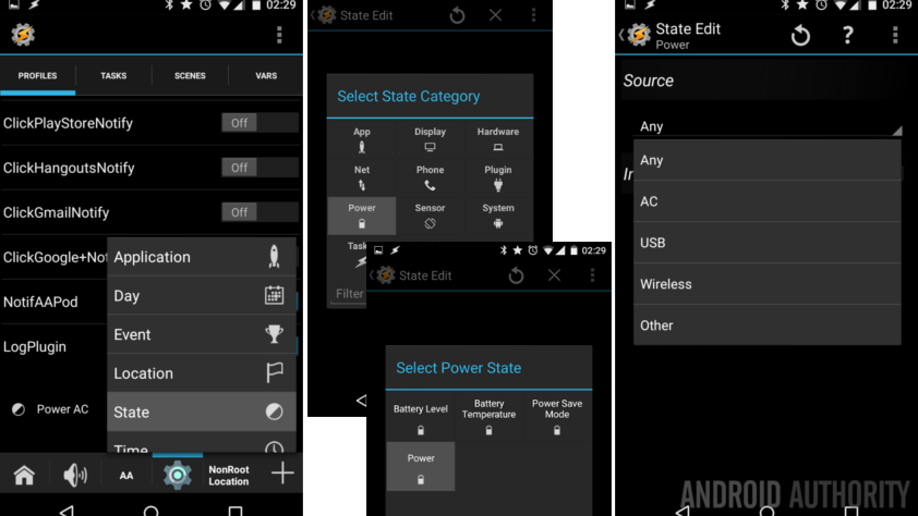 Tasker Battery Log Profile Power