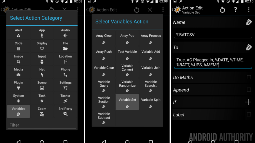 Tasker Battery Log Variable pluggedin