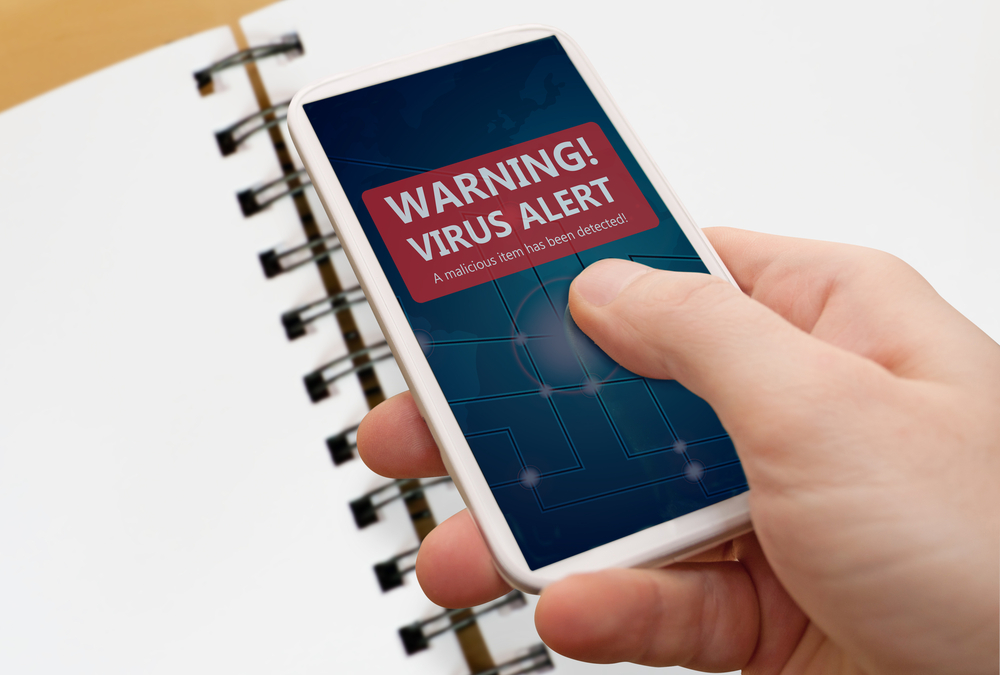 Snartphone adware virus alert