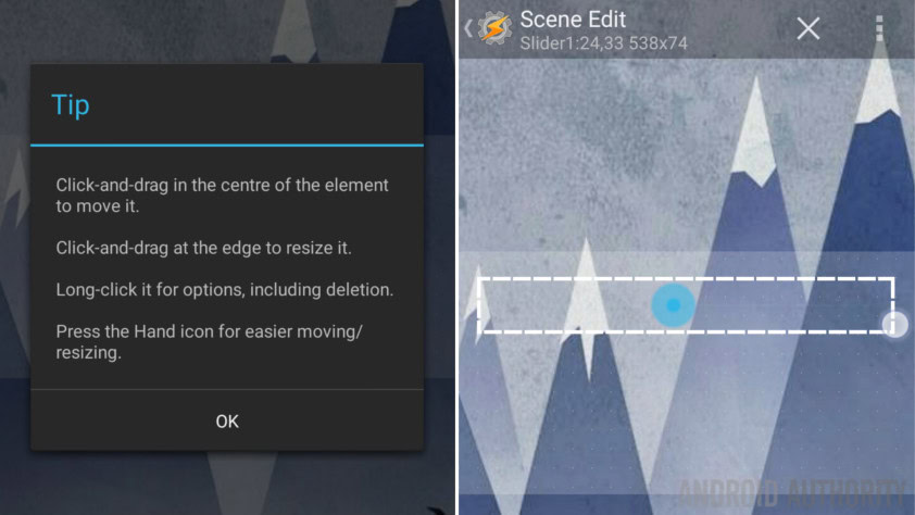 Tasker Scene Control Panel 4 slider