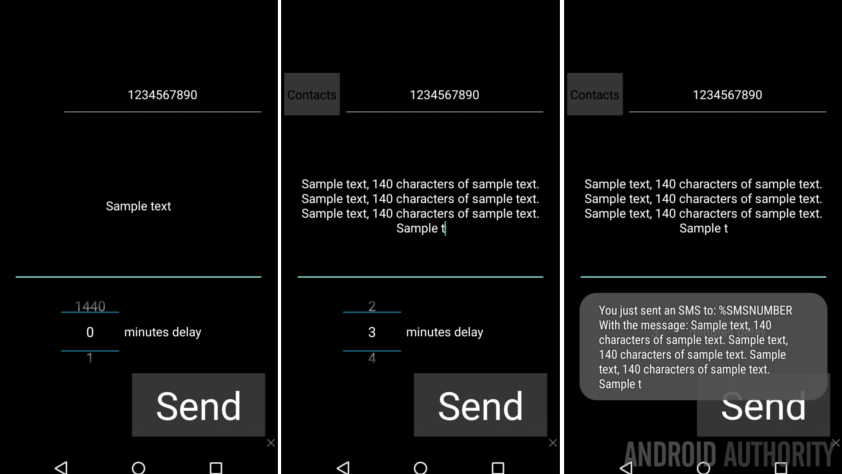 a delayed SMS message with Android customization - Android Authority