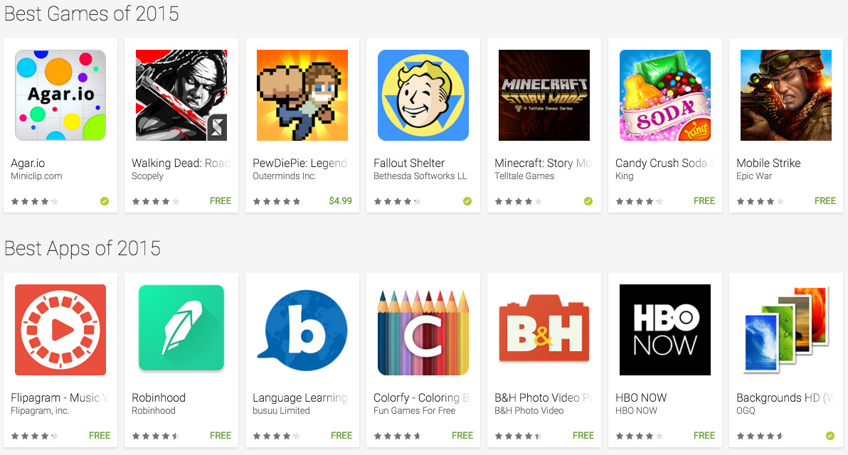 Best apps and games 2015