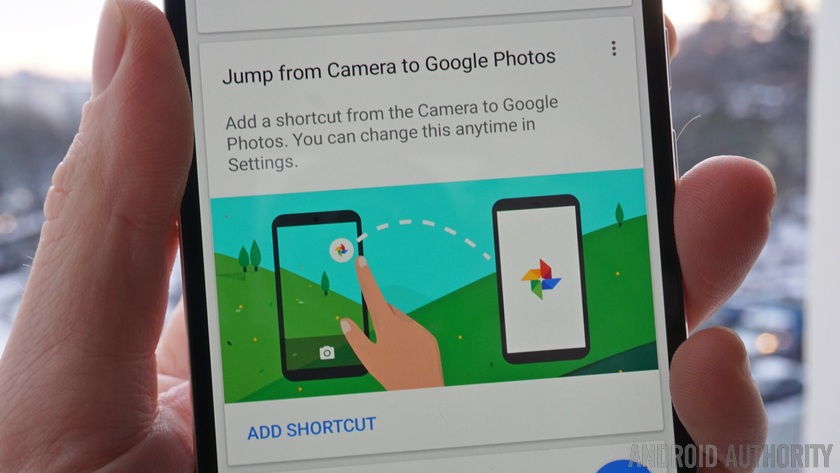 Google photos camera shortcut closeup