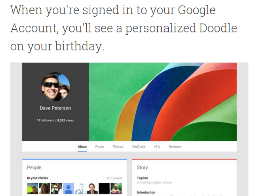 Google tips birthday doodle
