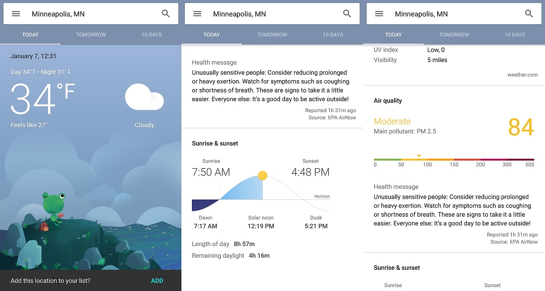 New Google Weather Card 2