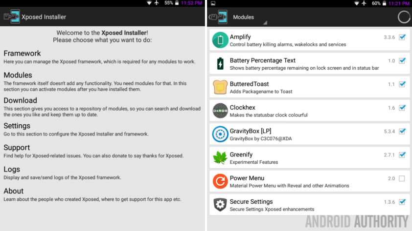 root Xposed modules