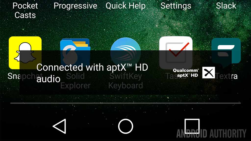 Qualcomm AptX HD notification