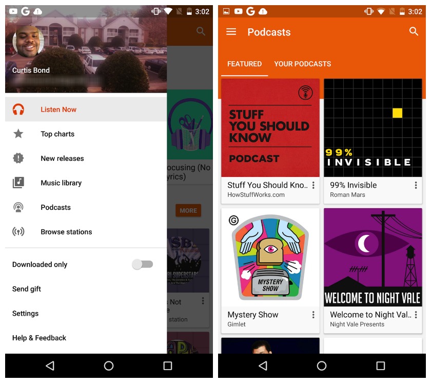 Google Play Music podcasts 1