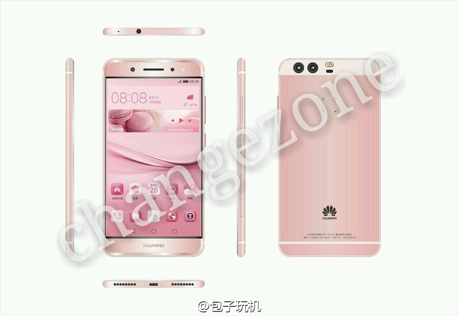 Huawei P9 pink angles
