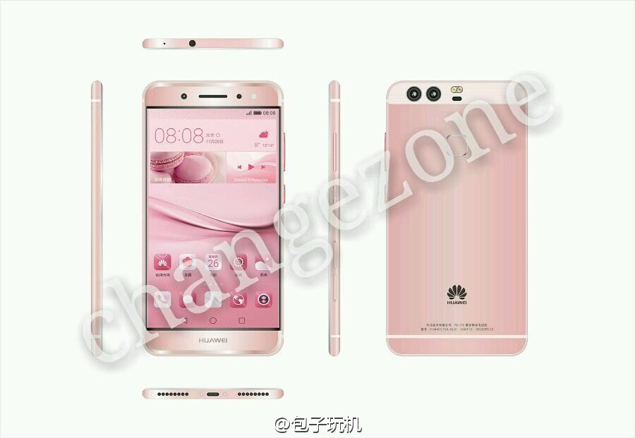 HUAWEI P9 pink angles