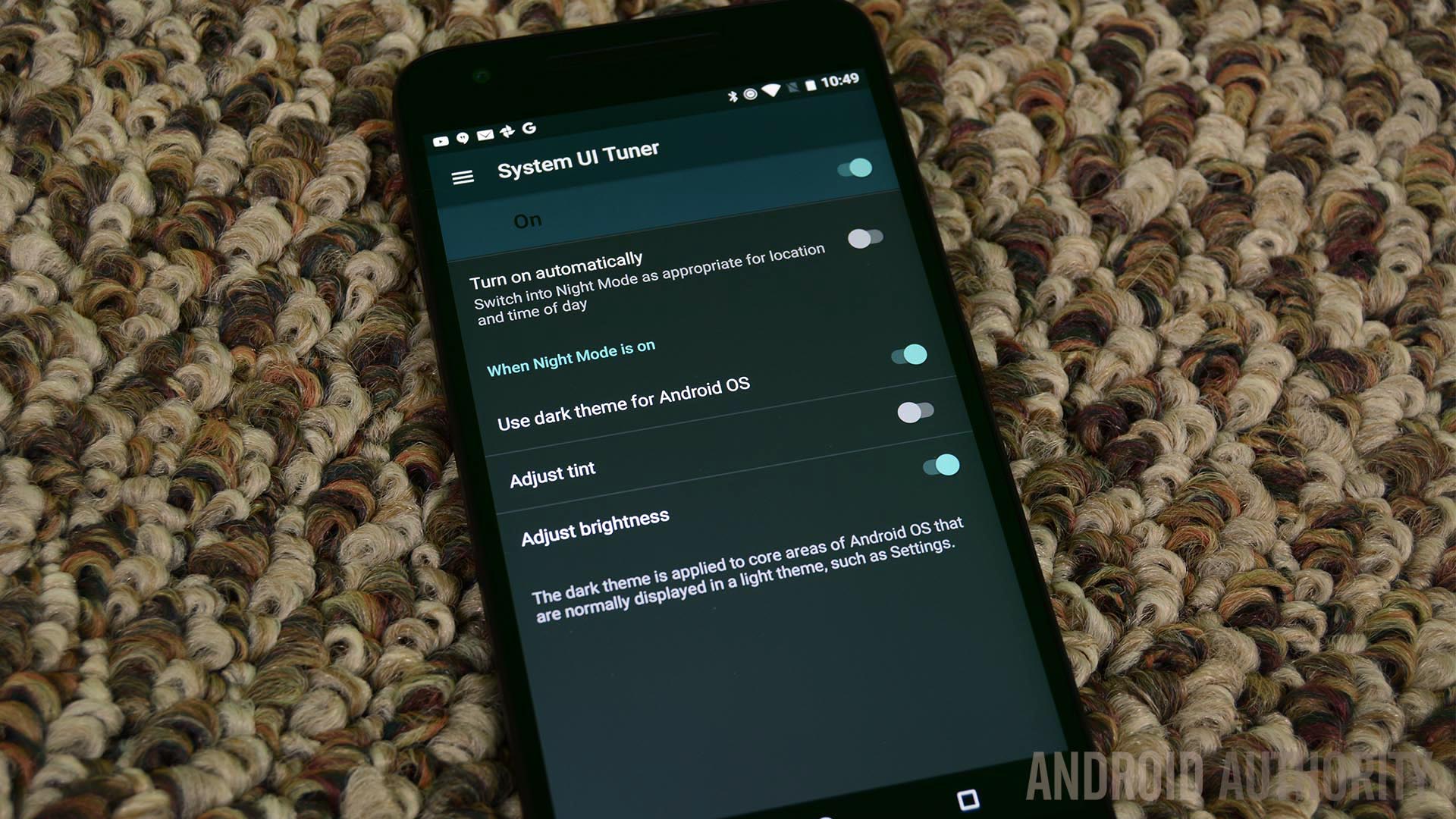 Android N Dark Mode System UI Tuner