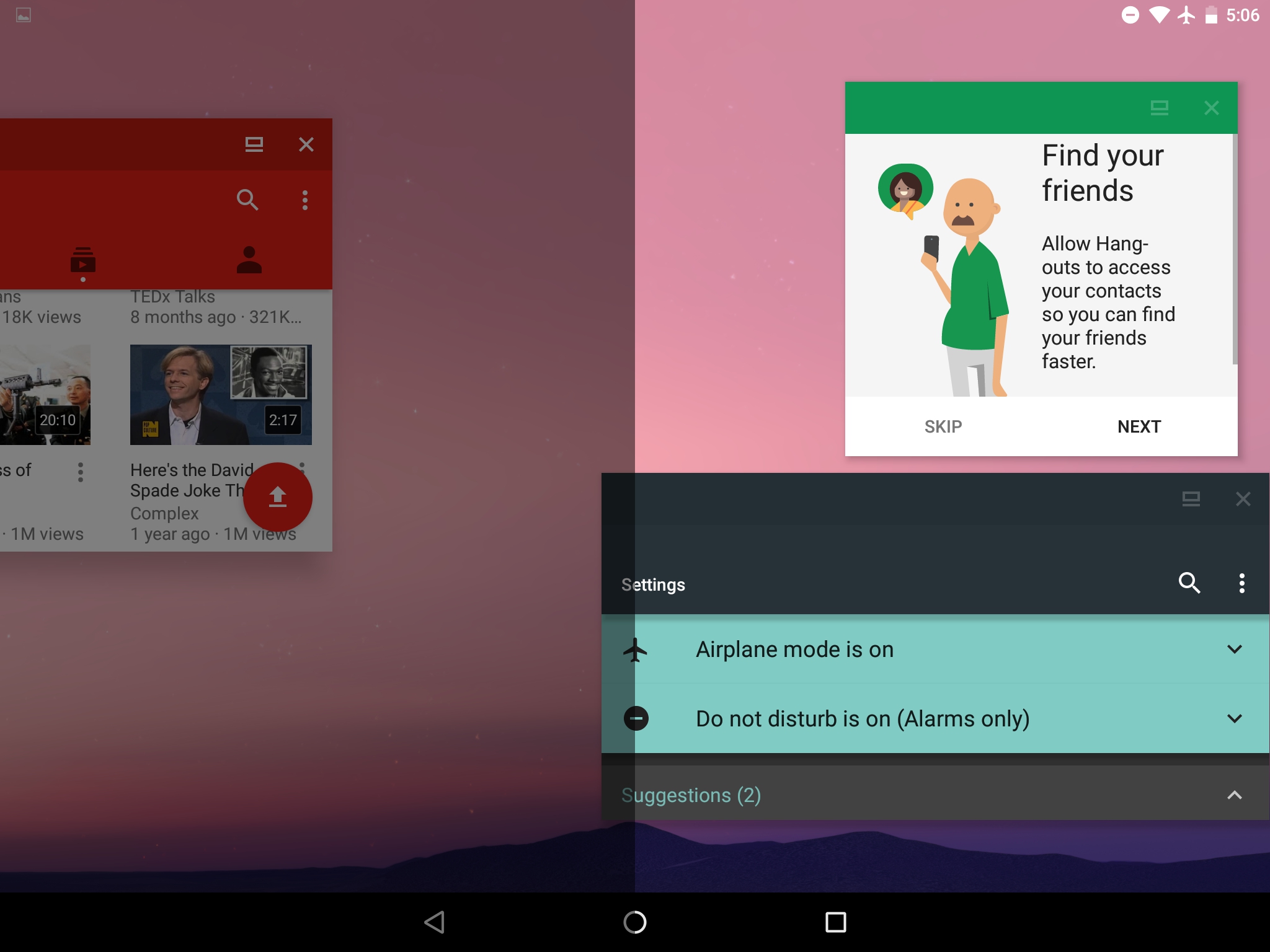 Android N freeform window mode - move to split screen