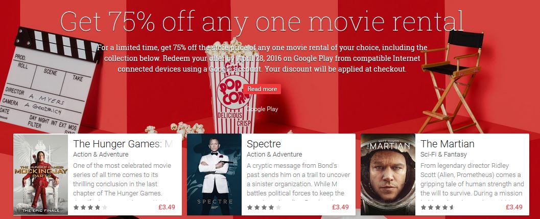 Google Play Movie discount